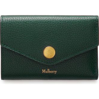 Mulberry Zipped Leather Card Case in Mulberry Green at Nordstrom