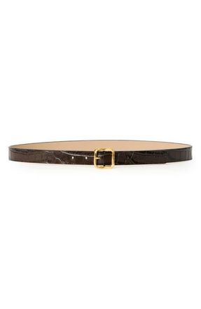 B-Low The Belt Ellie Croco Embossed Leathe Belt in Chocolate Gold at Nordstrom, Size X-Large