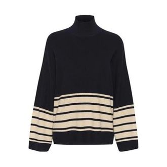 Inwear Black Melange Knit Pullover Jumper - female - InWear - Turtlenecks - Black - 2XS - Knitwear