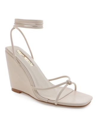 Billini Otis Lace Up Wedge Sandal In Snow
