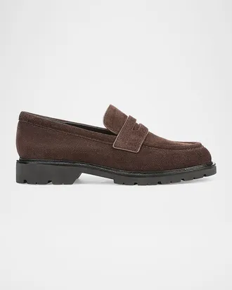 Vince Siena Suede Lug-Sole Loafers