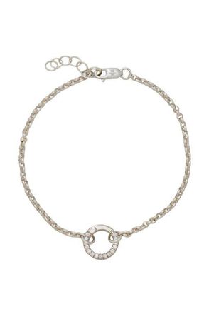 Made by Mary Rolo Charm Bracelet with CZ Link Lock in Silver at Nordstrom, Size 6