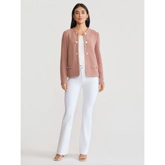 Misook Relaxed Lightweight Soft Tweed Knit Jacket in Charmeuse at Nordstrom, Size Xx-Large