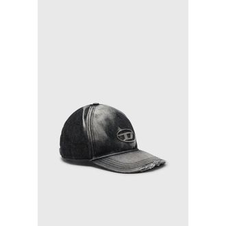 Diesel Baseball cap in destroyed denim - Caps - Man - Black