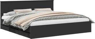 vidaXL Estructura De Cama Negro 200 X 200 Cm Madera Ingenieril Vidaxl