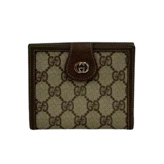 Gucci Pre-owned Wallets, female, Brown, Size: ONE SIZE Pre-owned Leather Canvas Wallet