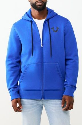 True Religion Contrast Stitching Zip Hoodie in Surf The Web at Nordstrom Rack, Size X-Large