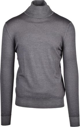 Aspesi Refined Grey Wool Turtleneck Sweater