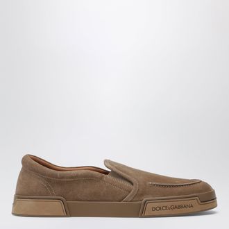 Dolce & Gabbana Portofino Yacht suede slip-on sneakers in cognac