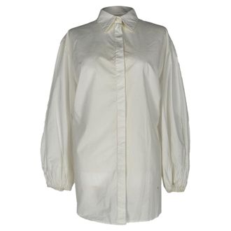 The Row Button Down Blouse in White Cotton