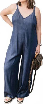 Gentle Fawn Wide Leg Jumpsuit In Dark Chambray Blue
