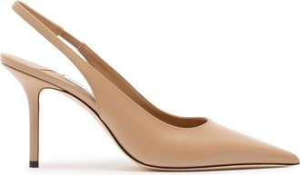 Jimmy Choo London Love 85 Leather Slingback Pumps - Nude