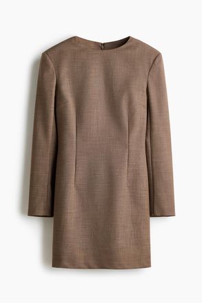 H&M Kleid mit Schulterpolstern - Beige