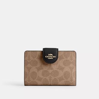 Coach Medium Corner Zip Wallet In Signature Canvas