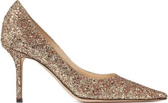 Jimmy Choo London 85mm Love pumps - women - Calf Leather/Glitter/Calf Leather - 39,5 - Gold