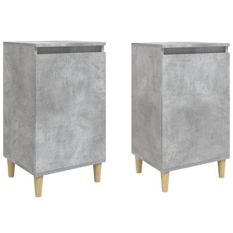 vidaXL Vidaxl - Mesitas De Noche 2 Uds Madera Gris Hormig&oacute;n 40x35x70 Cm