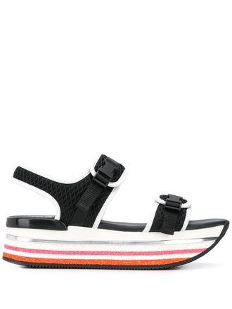Hogan H222 sandalen met plateauzool - Zwart