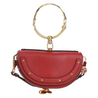 Chlo&eacute; Nile Minaudi&egrave;re Leather Red Leather Handbag (Pre-Owned)