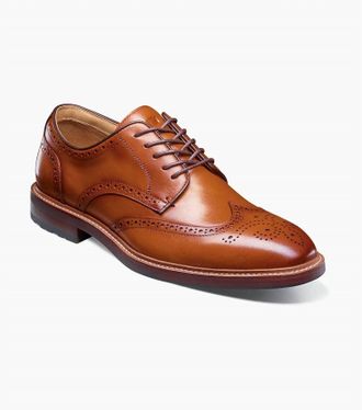 Florsheim Mens Anthem Wingtip Oxford Shoes In Saddle Tan