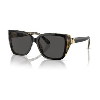 Michael Kors Rechthoekige zonnebril in zwart en grijs - Dames - Zonnebrillen - Zwart - 55 MM - Accessoires