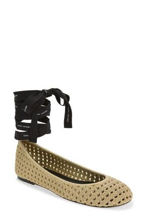 Marc Jacobs The Logo Ribbon Ballet Flat in Champagne at Nordstrom, Size 11Us