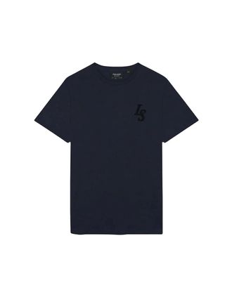 Lyle & Scott Mens Lyle & Scott Club Emblem Dark Navy T Shirt - Black - Size: 42