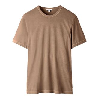 James Perse T-Shirts, male, Brown, Size: XL Short Sleeve Crew Neck