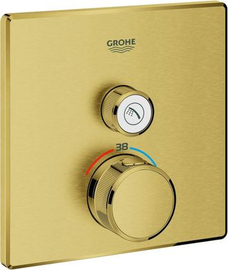 GROHE Termostato Grohtherm Smartcontrol Angular, 1 V&aacute;lvula De Cierre Cool Sunrise Cepillado Grohe