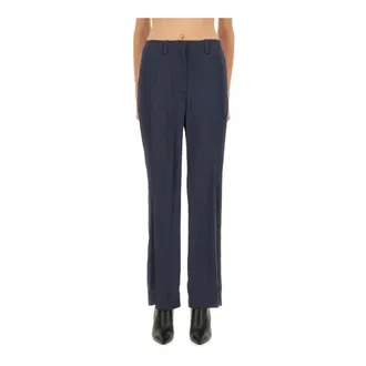 Theory Broeken, Dames, Blauw, S, Leer, Silk Effect Broeken