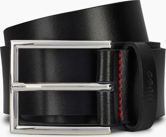 HUGO BOSS Mens Giaspo Leather Belt - Black - Size: 42R 110cm