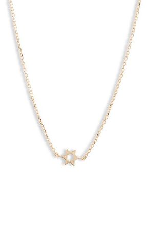Anzie Love Letter Petite Star of David Necklace in Gold at Nordstrom, Size 16