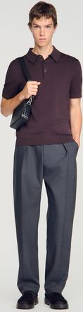 Sandro Cotton and silk polo shirt