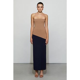 Et Ochs Liliana Knit Dress in Camel/navy at Nordstrom, Size Medium