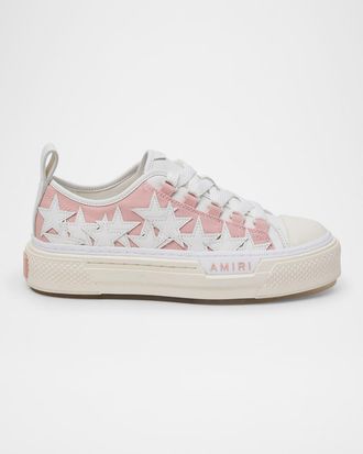 Amiri Stars Low-Top Canvas Platform Sneakers