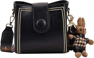 Generic Stylish Womens Large Capacity PU Leather Shoulder Tote Bag for Daily Use Work College Student Shopping and Travel Accessory (Black, One Size)