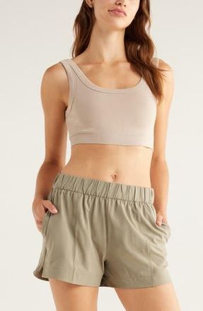 Zella Seamless Sports Bra in Tan Thread at Nordstrom Rack, Size X-Small