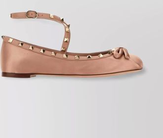 Valentino Garavani rockstud satin ballerinas round toe