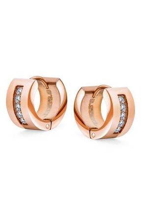 Bling Jewelry Rose Gold-Tone CZ Huggie Hoop Earrings at Nordstrom Rack