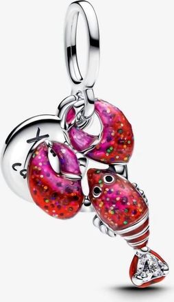 Pandora Womens Love Lobster Double Dangle Charm In Red