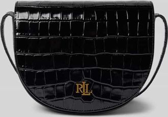 Lauren Ralph Lauren Handtasche aus Rindsleder mit Label-Applikation in Black, Größe 1