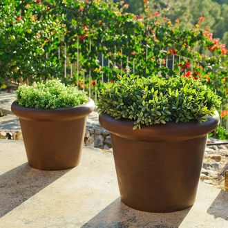 OEM Rosa 55 Macetero Redondo Y R&uacute;stico De Interior Y Exterior Para Plantas Y Flores Muy Resistente Al Paso Del Tiempo. Hecho De Polietileno En Espa&ntilde;a - Br