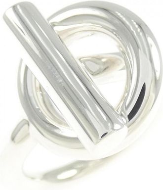 Herm&egrave;s Silver Silver 925 Band Ring (Pre-Owned)