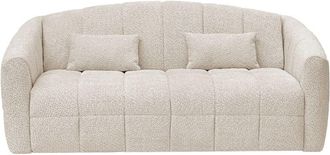 VENTE-UNIQUE.COM Sof&aacute; cama poli&eacute;ster 3 plazas beige 200x208cm