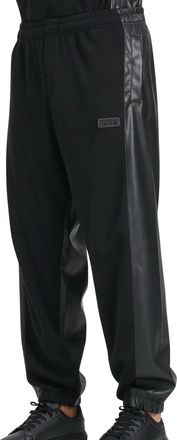 Versace Jeans Couture Cotton Tracksuit With Leather-Like Paneling And Relaxed Fit