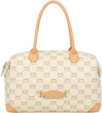 Braccialini Monogram Bowler - Dames - Handtassen - Beige - ONE Size - Leer - Tassen