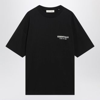 Fear of God Black Washed T Shirt With Logo Print