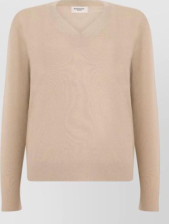 Max Mara cashmere silk wool v-neck long-sleeve sweater