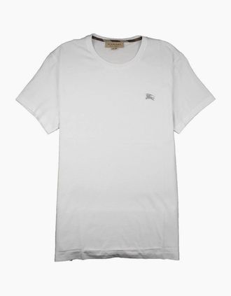 Burberry Mens Burberry Joe-Forth Embroidered Logo T-shirt White/Grey - Size: 46