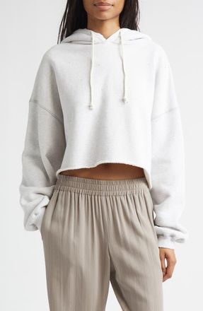 Golden Goose Star Oversize Crop Hoodie in Vintage Gray Melange at Nordstrom, Size X-Small