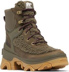 Sorel Brex Faux Shearling Lace-Up Boot in Major/Omega Taupe at Nordstrom Rack, Size 10.5